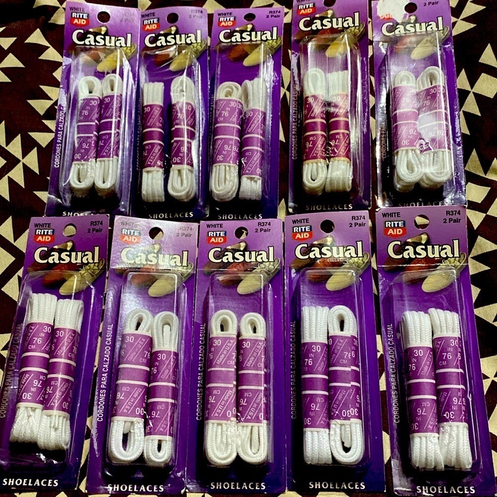 3/$20.  White Casual Shoelace Bundle NWT Unisex Shoe Accessories Lifestyle